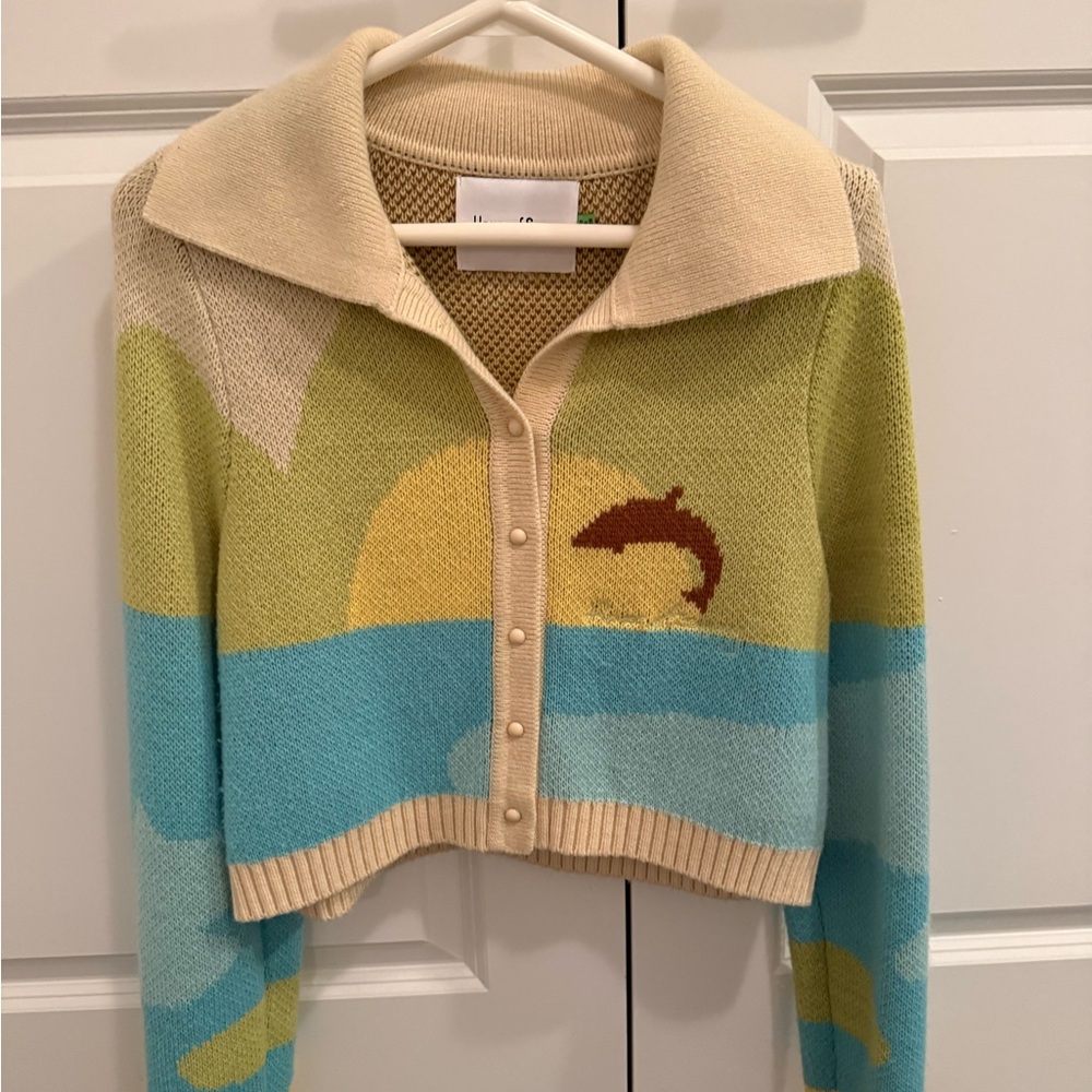 House of Sunny Pastel Dolphin Cardigan